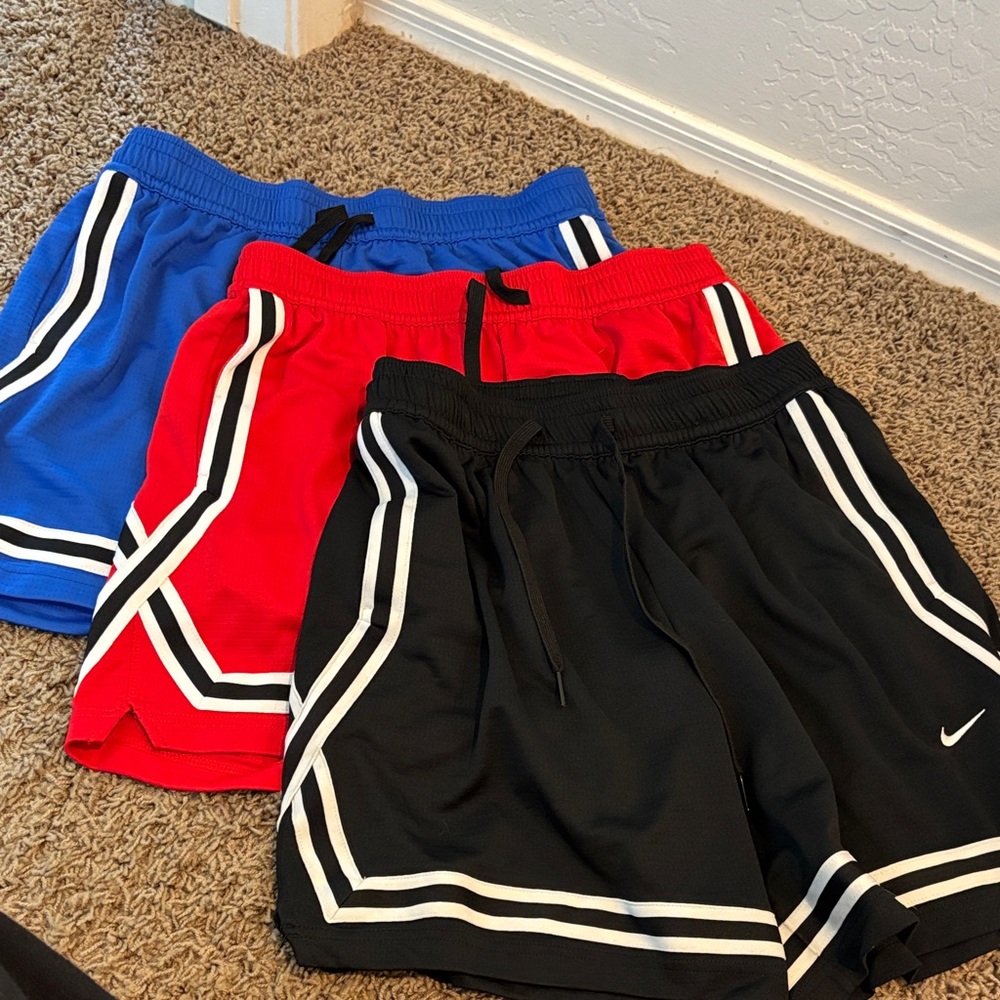Nike Sports Shorts Trio - Black, Red, Blue